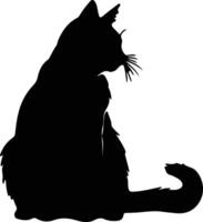 selvaggio gatto nero silhouette vettore