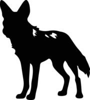 selvaggio cane nero silhouette vettore