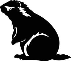 marmotta nero silhouette vettore