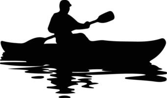 kayak nero silhouette vettore