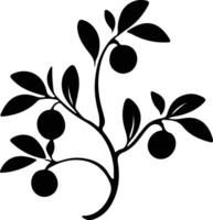 kumquat nero silhouette vettore