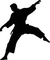 judo nero silhouette vettore