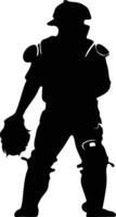 Catcher nero silhouette vettore