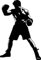 boxe nero silhouette vettore