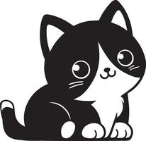 un' carino gatto silhouette vettore icona