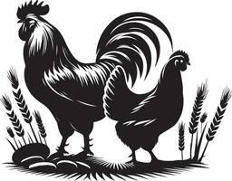 gallina silhouette vettore arte