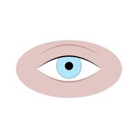 umano occhio isolato su bianca, occhio adulto attraente, naturale bulbo oculare cornea, cura scienza o moda bellezza. vettore illustrazione