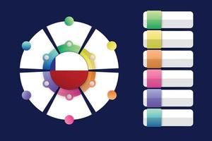 bandiera del cile con design infografico incorporato con forma rotonda divisa vettore