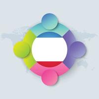 bandiera della Crimea con design infografico isolato sulla mappa del mondo vettore