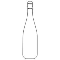 continuo singolo linea arte disegno di vino bottiglia alcool bevanda nel scarabocchio stile schema vettore illustrazione