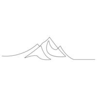 continuo singolo linea arte disegno di montagna paesaggio superiore Visualizza di monta schema vettore illustrazione