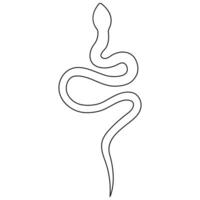 continuo uno linea arte disegno di velenoso serpente schema arte vettore illustrazione
