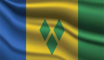 Saint Vincent e Grenadine design realistico della bandiera moderna vettore