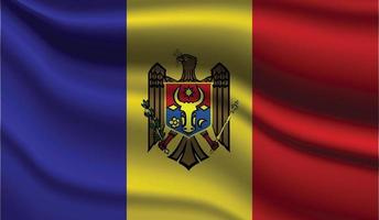 design moderno realistico della bandiera della Moldavia vettore