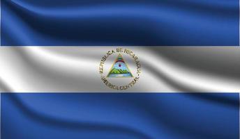 design realistico moderno della bandiera del nicaragua vettore