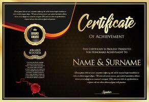 certificato con d'oro foca e colorato design confine vettore