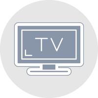 tv glifo multicolore etichetta icona vettore