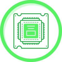 processore verde mescolare icona vettore