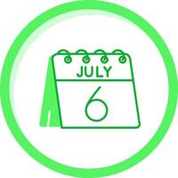 6 ° di luglio verde mescolare icona vettore