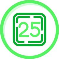 venti cinque verde mescolare icona vettore