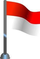 illustrazione vettoriale di bandiera indonesiana in miniatura