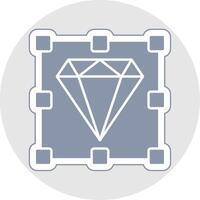 diamante glifo multicolore etichetta icona vettore