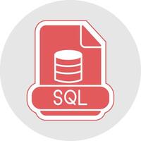 sql glifo multicolore etichetta icona vettore