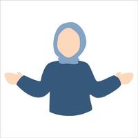 senza volto ragazza nel hijab posa Dont conoscere vettore