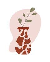 astratto botanico manifesto con vasi. moderno sfondo con natura, boemo estetica, minimalista boho parete arredamento vettore