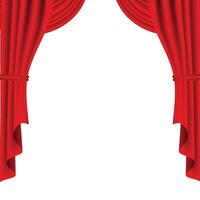 vettore rosso palcoscenico tenda per Teatro, musica lirica scena drappo