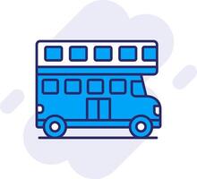 Doppio autobus linea pieno backgroud icona vettore