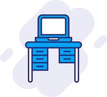 ufficio scrivania linea pieno backgroud icona vettore