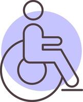 Disabilitato linea forma colori icona vettore