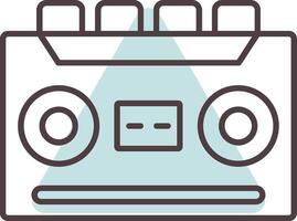 cassetta registratore linea forma colori icona vettore