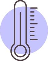 termometro linea forma colori icona vettore