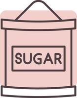 zucchero Borsa linea forma colori icona vettore