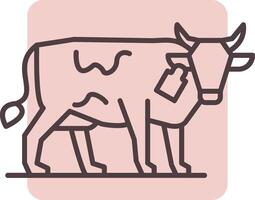 bestiame agricoltura linea forma colori icona vettore