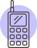 walkie talkie linea forma colori icona vettore