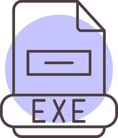 EXE linea forma colori icona vettore