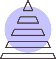 piramide grafico linea forma colori icona vettore