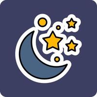 Luna e stelle vecto icona vettore