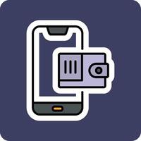mobile portafoglio vecto icona vettore