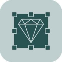 diamante glifo tritono icona vettore