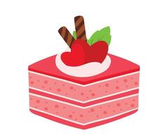 San Valentino torta con cuore guarnizione carino cartone animato vettore illustrazione