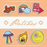 patch divertente set vettore