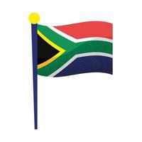 sventolando la bandiera sudafricana vettore