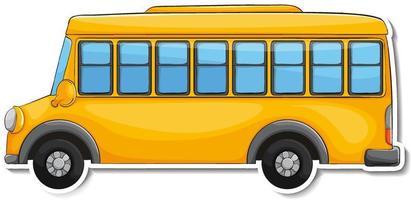 adesivo cartone animato scuolabus su sfondo bianco vettore