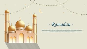 d'oro moschea di Ramadan celebrazione sfondo illustrazione. vettore