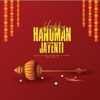 ghiandaia shri montone, felice hanuman jayanti, festival di India con hindi testo shri montone vettore