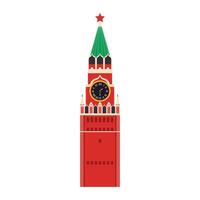 spasskaya Torre , un' viaggio Torre di il Mosca Cremlino, piatto vettore illustrazione